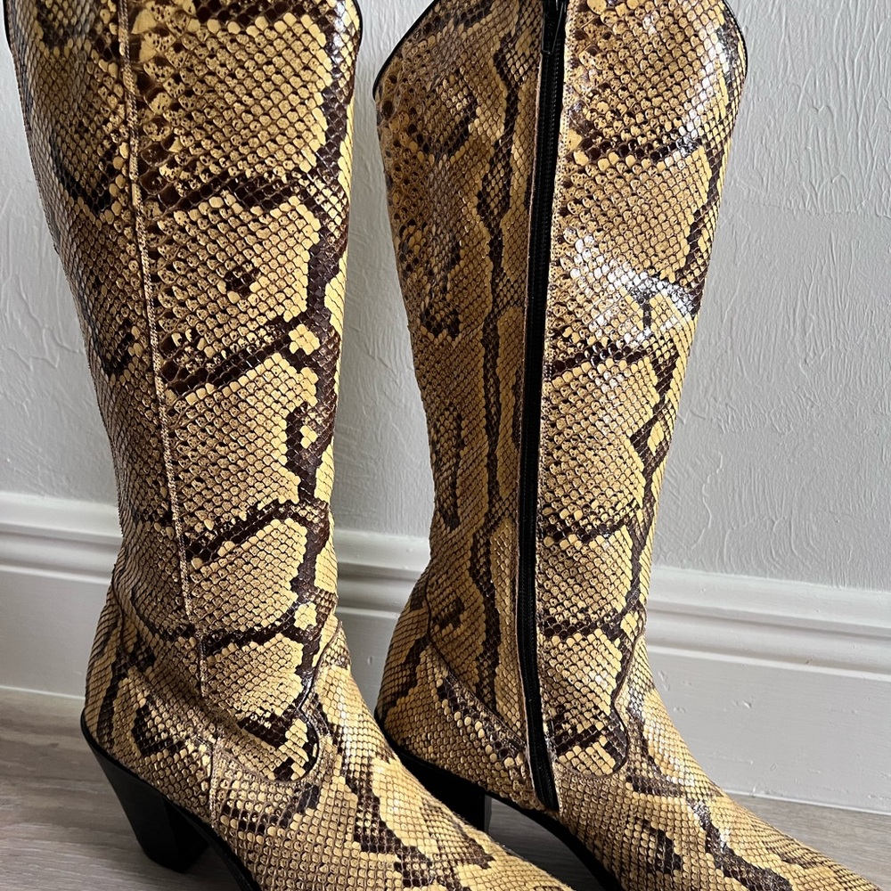 Snake Print Reptile Boots. USED
